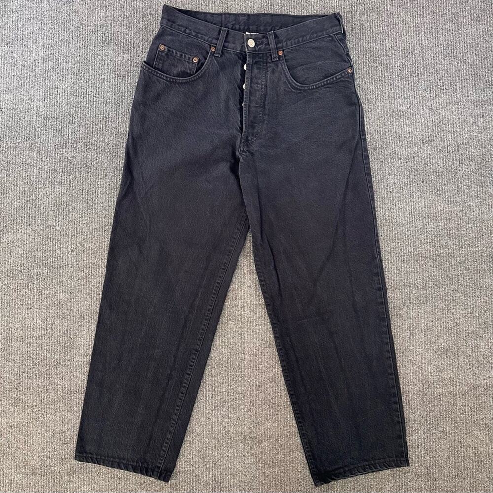 Vtg Lucky Brand Women’s Baggy Fit Long Length Button Fly Denim Jean USA Made 29